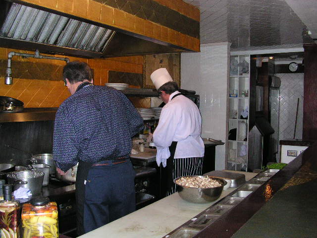 Bill Losee and Murat in the kitchen