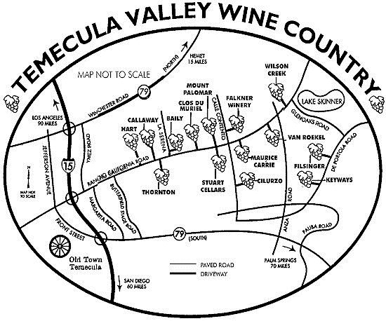 Map of Temecula Valley Wine Country